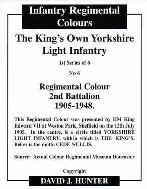 2009 Regimental Colours : The King's Own Yorkshire Light Infantry #6 Regimental Colour 2nd Battalion The King's Own (Yorkshire Light Infantry) 1905-1948 Back