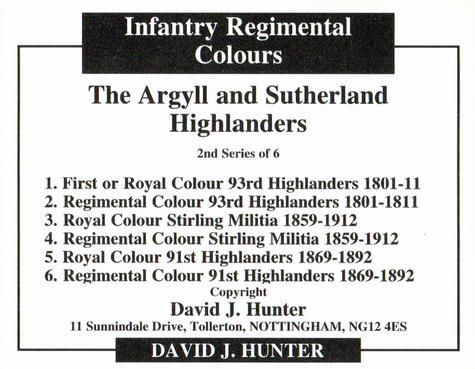 2011 Regimental Colours : The Argyll and Sutherland Highlanders 2nd Series #NNO Title Card Back