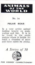 1956 Dryfood Ltd Animals of the World #14 Polar Bear Back