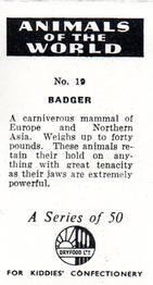 1956 Dryfood Ltd Animals of the World #19 Badger Back