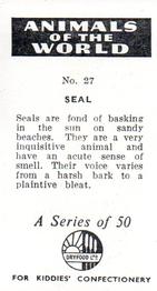 1956 Dryfood Ltd Animals of the World #27 Seal Back