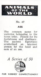1956 Dryfood Ltd Animals of the World #47 Ass Back
