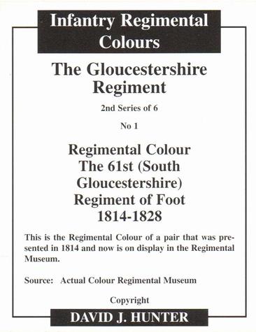 2013 Regimental Colours : The Gloucestershire Regiment 2nd Series #1 Regimental Colour The 61st (South Gloucestershire) Regiment of Foot 1814-1828 Back