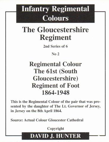 2013 Regimental Colours : The Gloucestershire Regiment 2nd Series #2 Regimental Colour The 61st (South Gloucestershire) Regiment of Foot 1864-1948 Back