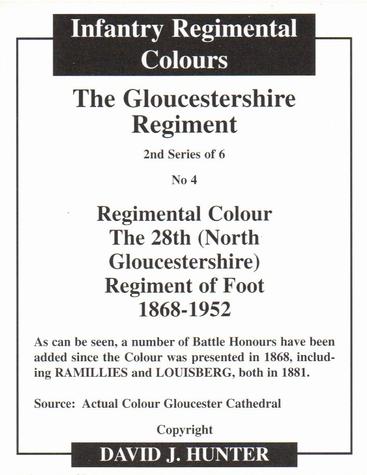 2013 Regimental Colours : The Gloucestershire Regiment 2nd Series #4 Regimental Colour The 28th (North Gloucestershire) Regiment of Foot 1868-1952 Back