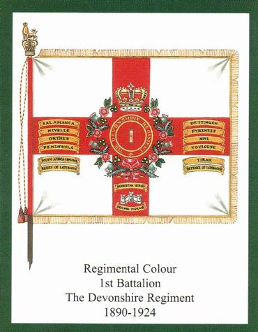 2012 Regimental Colours : The Devonshire Regiment 2nd Series #5 Regimental Colour 1st Battalion The Devonshire Regiment 1890-1924 Front