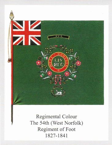 2012 Regimental Colours : The Dorset Regiment 2nd Series #2 Regimental Colour the 54th (West Norfolk) Regiment of Foot Later 2nd Battalion 1827-1841 Front