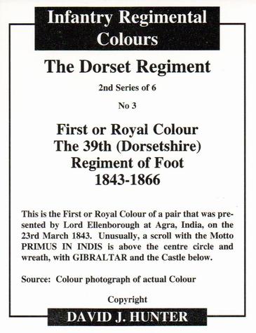 2012 Regimental Colours : The Dorset Regiment 2nd Series #3 First of Royal Colour The 39th (Dorsetshire) Regiment of Foot 1843-1866 Back