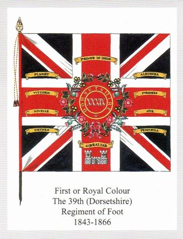 2012 Regimental Colours : The Dorset Regiment 2nd Series #3 First of Royal Colour The 39th (Dorsetshire) Regiment of Foot 1843-1866 Front