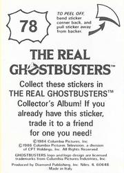 1986 Diamond The Real Ghostbusters Stickers #78 Sticker 78 Back