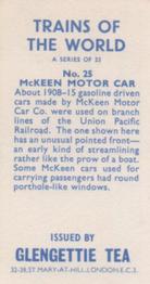 1966 Glengettie Tea Trains of the world #25 McKeen Motor Car Back