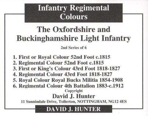 2011 Regimental Colours : The Oxfordshire and Buckinghamshire Light Infantry 2nd Series #NNO Title Card Back