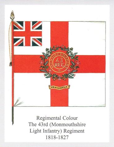 2011 Regimental Colours : The Oxfordshire and Buckinghamshire Light Infantry 2nd Series #4 Regimental Colour The 43rd (Monmouthshire Light Infantry) Regiment 1818-1827 Front