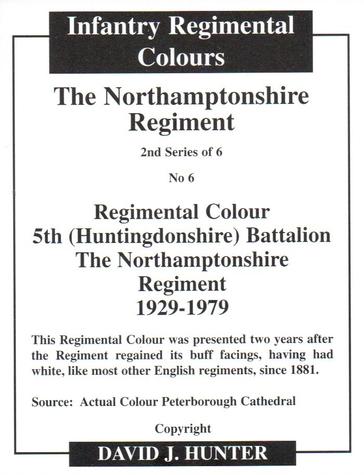 2013 Regimental Colours : The Northamptonshire Regiment 2nd Series #6 Regimental Colour 5th (Huntingdonshire) Battalion The Northamptonshire Regiment 1929-1979 Back