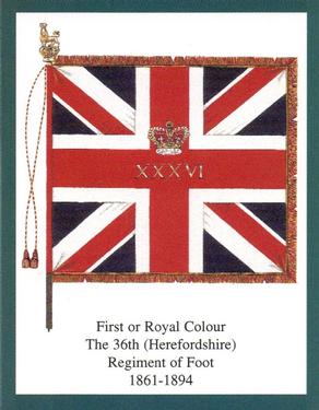 2004 Regimental Colours : The Worcestershire Regiment 1st Series #3 First or Royal Colour The 36th (Herefordshire) Regiment of Foot 1861-1894 Front