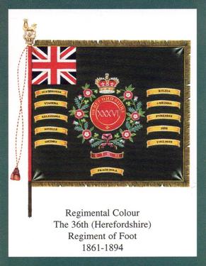 2004 Regimental Colours : The Worcestershire Regiment 1st Series #4 Regimental Colour The 36th (Herefordshire) Regiment of Foot 1861-1894 Front