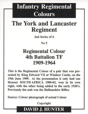 2011 Regimental Colours : The York and Lancaster Regiment 2nd Series #5 Regimental Colour 4th Battalion TF The York and Lancaster Regiment 1909-1964 Back