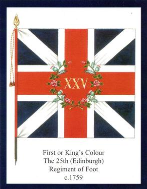 2013 Regimental Colours : The King's Own Scottish Borderers 2nd Series #1 First or King's Colour The 25th (Edinburgh) Regiment of Foot c.1759 Front