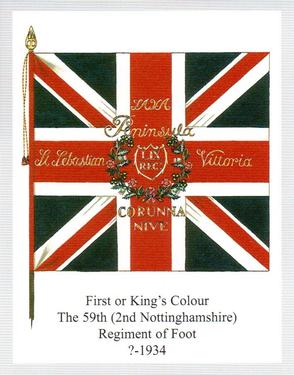2012 Regimental Colours : The East Lancashire Regiment 2nd Series #1 First or King's Colour The 59th (2nd Nottinghamshire) Regiment of Foot ?-1834 Front