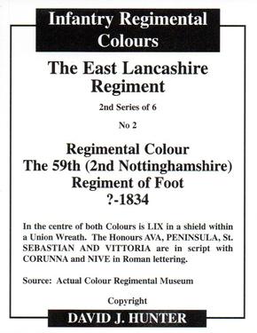 2012 Regimental Colours : The East Lancashire Regiment 2nd Series #2 Regimental Colour The 59th (2nd Nottinghamshire) Regiment of Foot ?-1834 Back