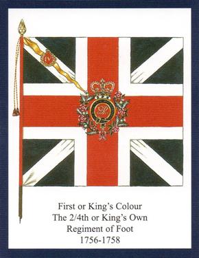 2012 Regimental Colours : The King's Own Royal Regiment (Lancaster) 2nd Series #1 First or King's Colour The 2/4th or King's Own Regiment of Foot 1756-1758 Front
