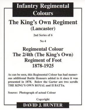 2012 Regimental Colours : The King's Own Royal Regiment (Lancaster) 2nd Series #4 Regimental Colour The 2/4th (The King's Own) Regiment of Foot 1878-1925 Back