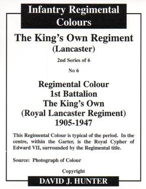 2012 Regimental Colours : The King's Own Royal Regiment (Lancaster) 2nd Series #6 Regimental Colour 1st Battalion The King's Own (Royal Lancaster Regiment) 1905-1947 Back