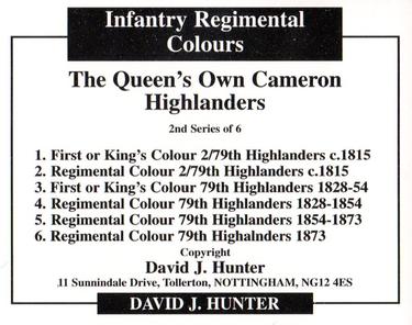 2012 Regimental Colours : The Queen's Own Cameron Highlanders 2nd Series #NNO Title Card Back