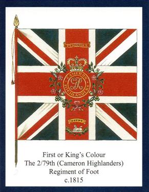 2012 Regimental Colours : The Queen's Own Cameron Highlanders 2nd Series #1 First or King's Colour The 2/79th (Cameron Highlanders) Regiment of Foot c.1815 Front