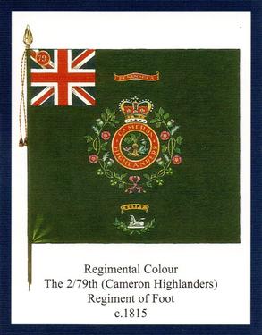 2012 Regimental Colours : The Queen's Own Cameron Highlanders 2nd Series #2 Regimental Colour The 2/79th (Cameron Highlanders) Regiment of Foot c.1815 Front