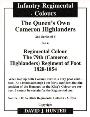 2012 Regimental Colours : The Queen's Own Cameron Highlanders 2nd Series #4 Regimental Colour The 79th (Cameron Highlanders) Regiment of Foot 1828-1854 Back