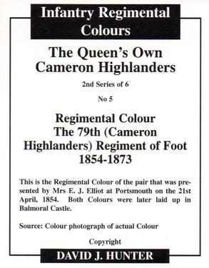 2012 Regimental Colours : The Queen's Own Cameron Highlanders 2nd Series #5 Regimental Colour The 79th (Cameron Highlanders) Regiment of Foot 1854-1873 Back
