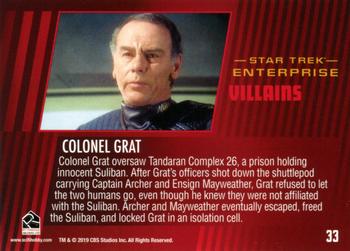 2019 Rittenhouse Star Trek Enterprise Archives Series 2 Heroes & Villains #33 Colonel Grat Back