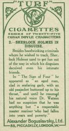 1923 Turf Conan Doyle Characters #2 Sherlock Holmes Back