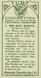 1923 Turf Conan Doyle Characters #5 Miss Mary Morstan Back