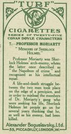 1923 Turf Conan Doyle Characters #7 Professor Moriarty Back