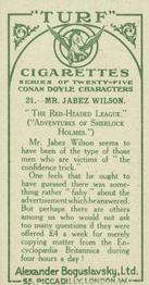 1923 Turf Conan Doyle Characters #21 Mr. Jabez Wilson Back