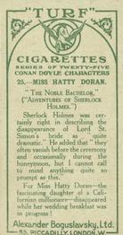 1923 Turf Conan Doyle Characters #25 Miss Hatty Doran Back