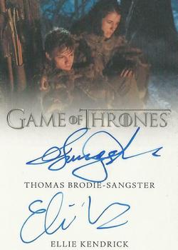 2019 Rittenhouse Game of Thrones Inflexions - Dual Autographs #NNO Thomas Brodie-Sangster / Ellie Kendrick Front