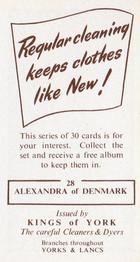 1954 Kings of York Kings and Queens of England #28 Alexandra of Denmark Back