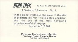 1971 Primrose Confectionery Star Trek #2 In the planet Platonius the crew of the star ship Enterprise met 