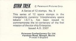 1971 Primrose Confectionery Star Trek #9 This series of 12 space stamps in the intergalactic currency 