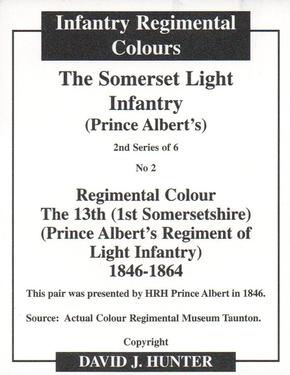 2011 Regimental Colours : The Somerset Light Infantry (Prince Albert's) 2nd Series #2 Regimental Colour 1/13th (1st Somersetshire) (Prince Albert's Regiment of Light Infantry) 1846-1864 Back
