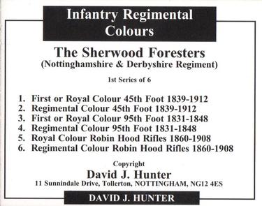 2004 Regimental Colours : The Sherwood Foresters (Nottinghamshire and Derbyshire Regiment) 1st Series #NNO Title Card Back