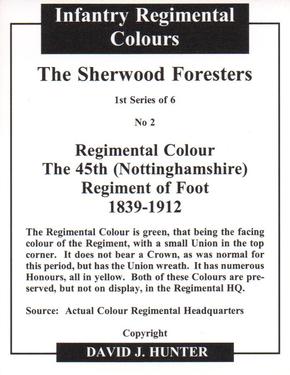 2004 Regimental Colours : The Sherwood Foresters (Nottinghamshire and Derbyshire Regiment) 1st Series #2 Regimental Colour The 45th (Nottinghamshire) Regiment of Foot 1839-1912 Back