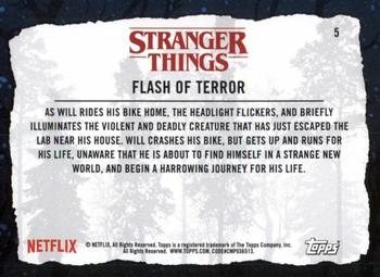 2019 Topps Stranger Things Welcome to the Upside Down #5 Flash of Terror Back