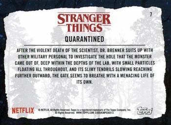 2019 Topps Stranger Things Welcome to the Upside Down #7 Quarantined Back