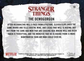 2019 Topps Stranger Things Welcome to the Upside Down #10 The Demogorgon Back