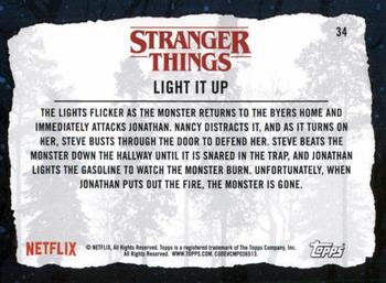 2019 Topps Stranger Things Welcome to the Upside Down #34 Light it Up Back