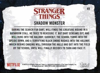 2019 Topps Stranger Things Welcome to the Upside Down #49 Shadow Monster Back